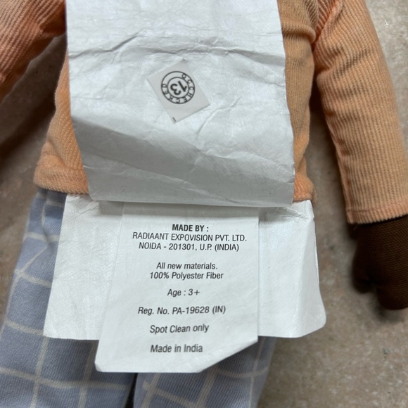 Pillowfort Plush Doll with Peach Shirt and Plaid Pants - Picture 3 of 5